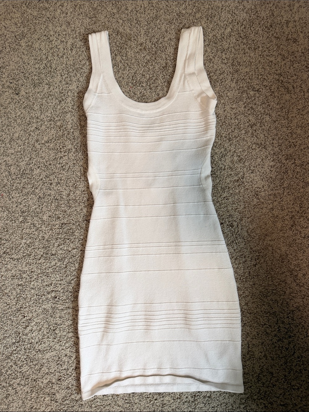 Forever 21 White Scoop Neck Bandage Mini Dress
